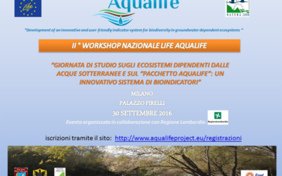 30 settembre 2016, II° workshop nazionale del progetto LIFE AQUALIFE