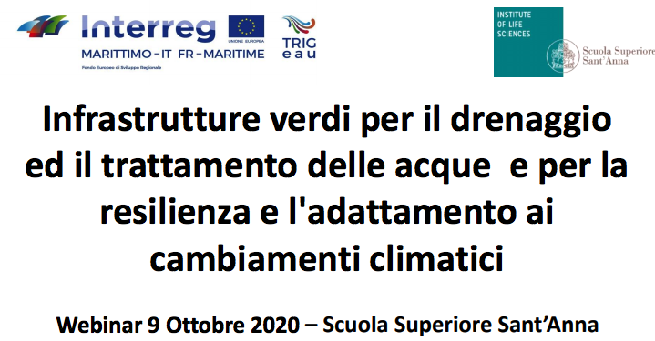 Infrastrutture verdi per il drenaggio ed il trattamento delle acque e per la resilienza e l'adattamento ai cambiamenti climatici