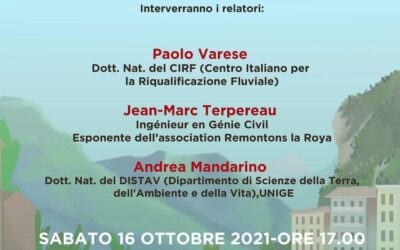 16 ottobre 2021: incontro a Ventimiglia sulla gestione degli alvei fluviali