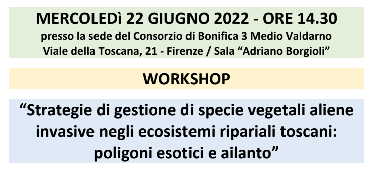 workshop specie vegetali aliene ripariali in toscana